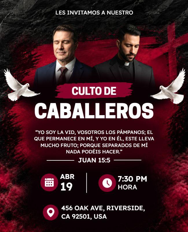 Plantilla De Folleto Para Culto De Caballeros Cristianos