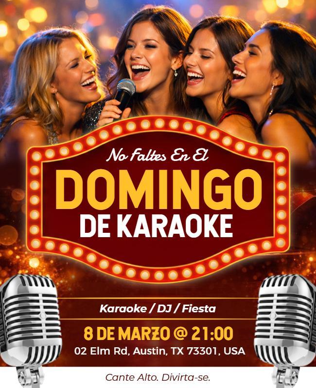 Plantilla De Folleto Para Evento De Karaoke Del Domingo Por La Noche
