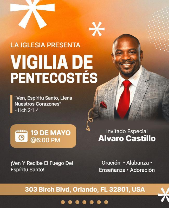 Plantilla De Folleto Para Evento Eclesiástico Vigilia De Pentecostés