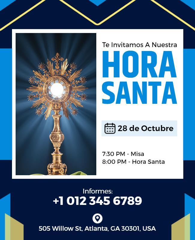 Plantilla De Folleto Para Evento Religioso Hora Santa