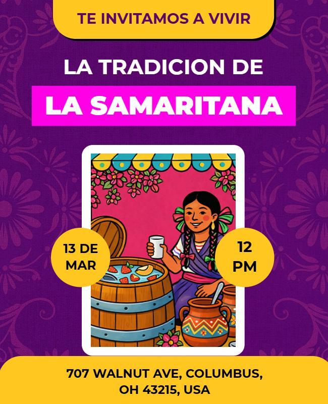 Plantilla De Folleto Para La Celebración Cultural La Samaritana