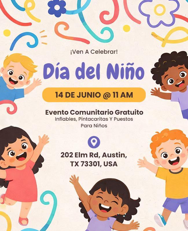 Plantilla De Folleto Para La Celebración Del Día Del Niño