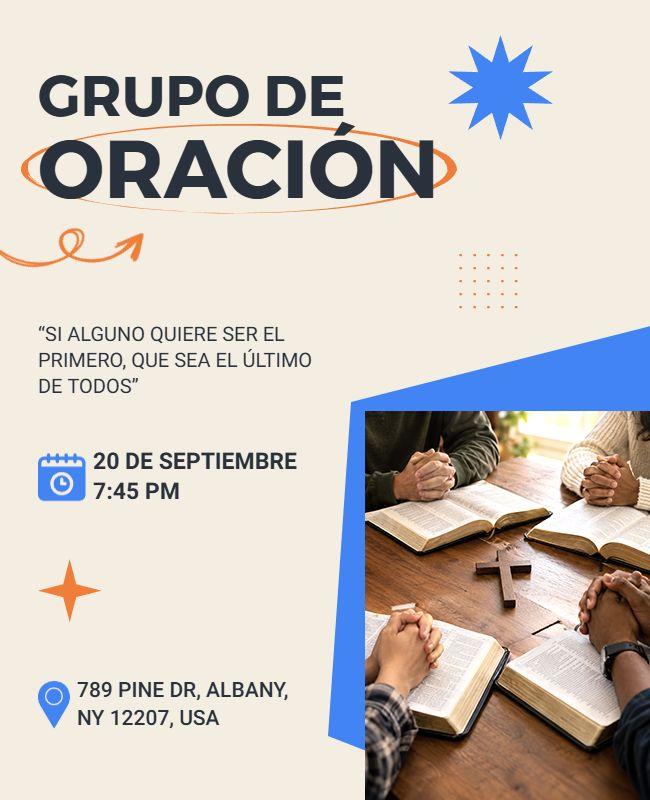 Plantilla De Folleto Para Reunión De Grupo De Oración Comunitario