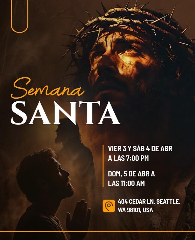 Plantilla De Folleto Para Reunión Religiosa De Semana Santa