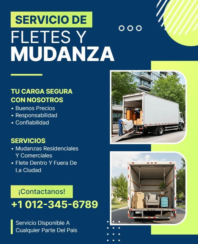 Plantilla De Folleto Para Servicios Profesionales De Mudanzas Y Transporte De Mercancías