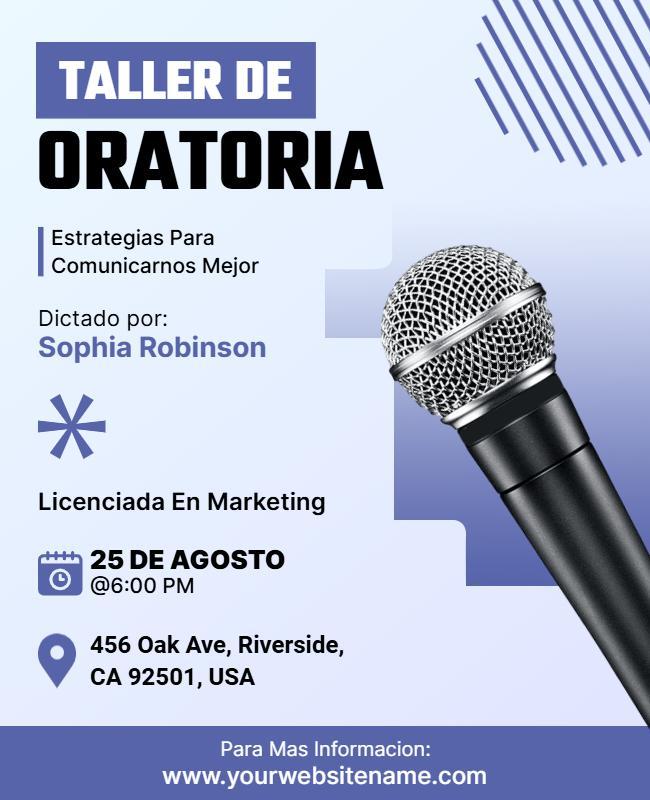 Plantilla De Folleto Para Taller De Oratoria