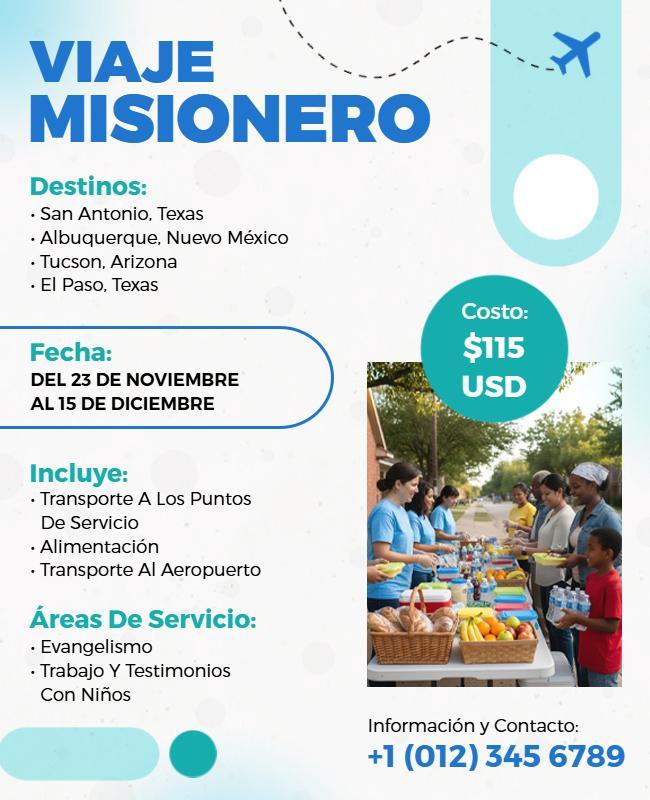 Plantilla De Folleto Para Viajes De Servicio Misionero