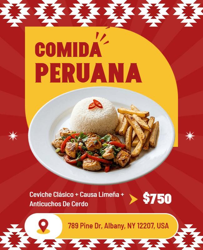 Plantilla De Folleto Promocional De Comida Peruana