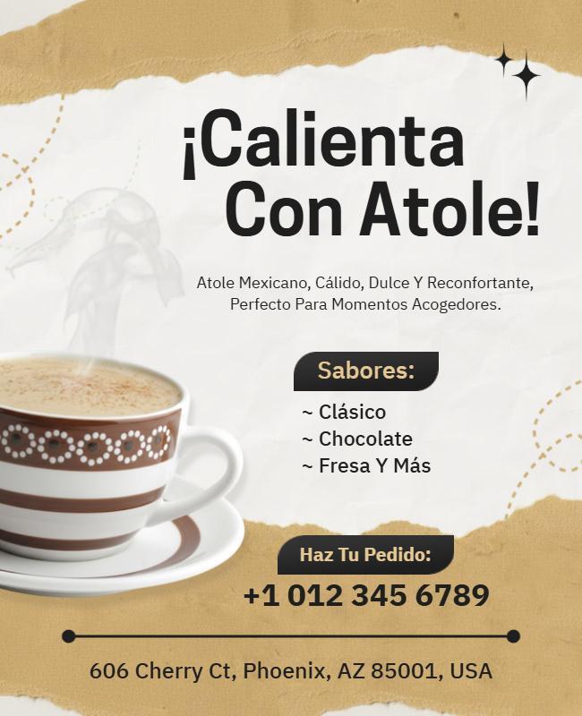 Plantilla De Folleto Promocional De La Bebida Mexicana Atole
