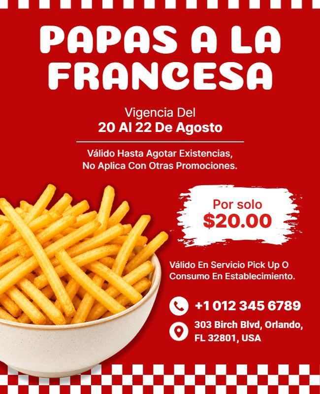 Plantilla De Folleto Promocional De Papas Fracesas