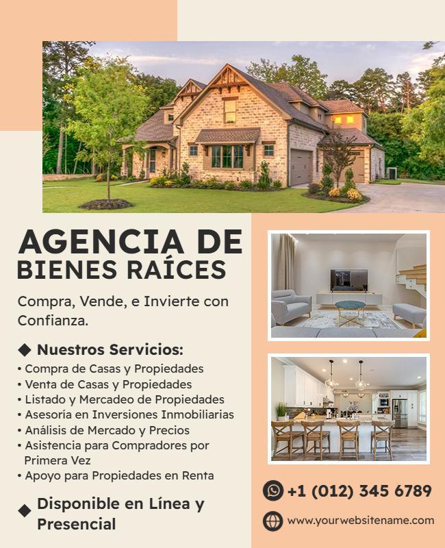 Plantilla De Folleto Promocional De Servicios De Agencia Inmobiliaria
