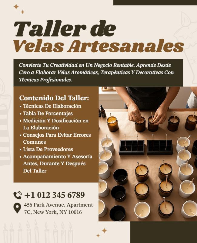 Plantilla De Folleto Promocional Para Taller De Fabricación De Velas
