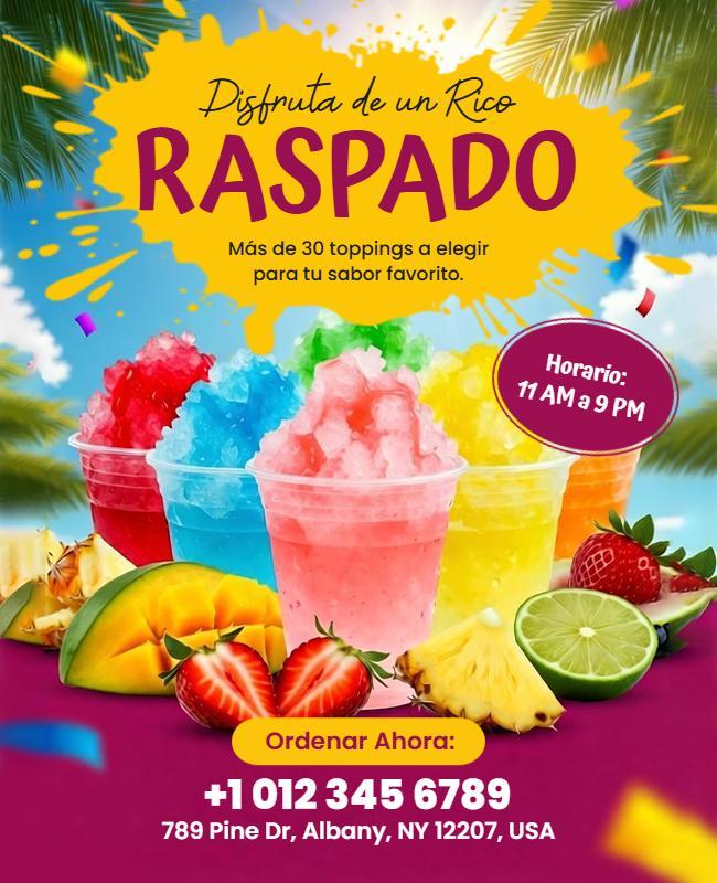 Plantilla De Folleto Publicitario Para Deliciosos Postres De Hielo Raspado