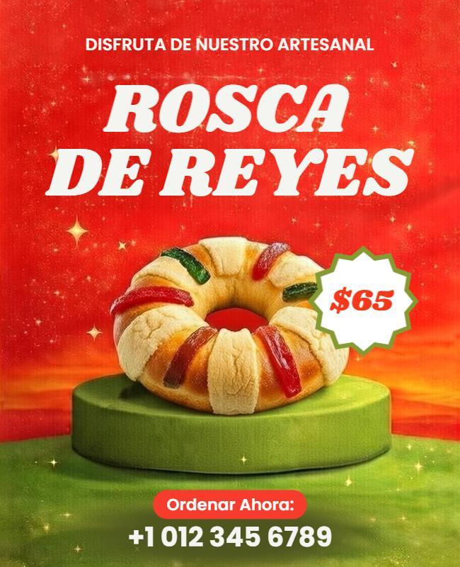 Plantilla De Folleto Publicitario Para El Festivo Rosca De Reyes