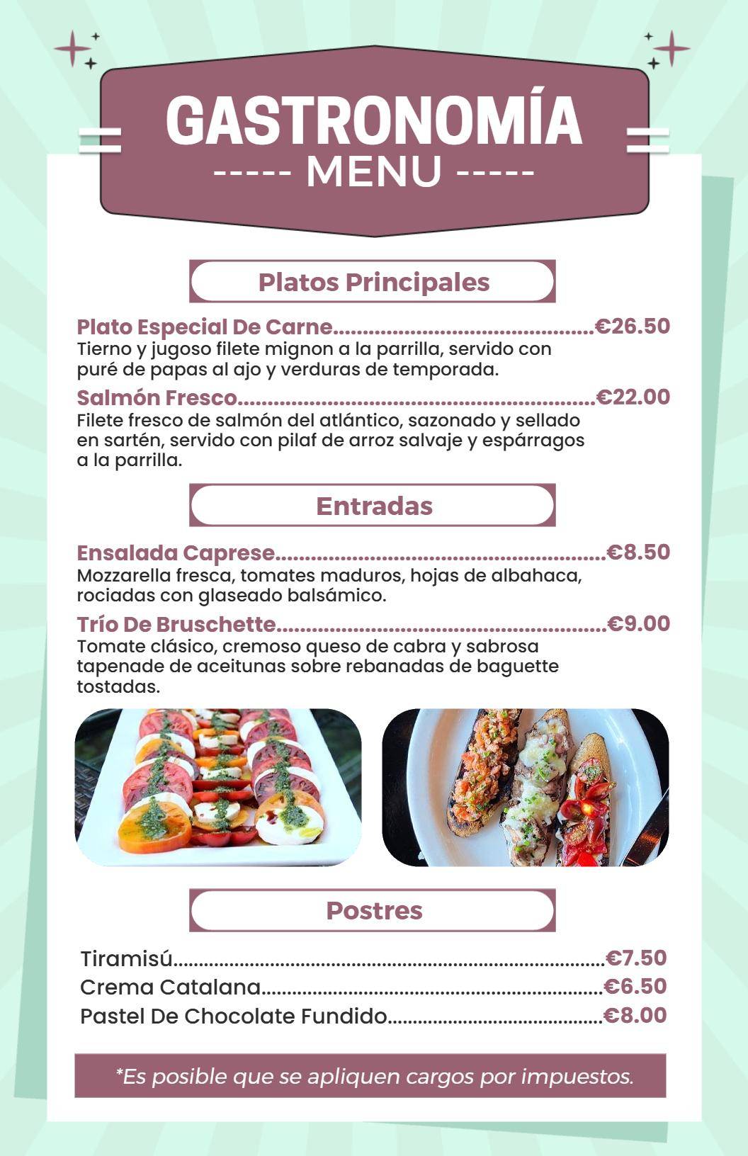 Plantilla De Menú Gastronómico De Cocina Italiana Elegante En Tonos Pastel