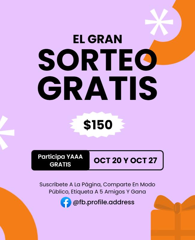 Plantilla De Póster Para El Anuncio De Un Concurso O Sorteo Gratuito
