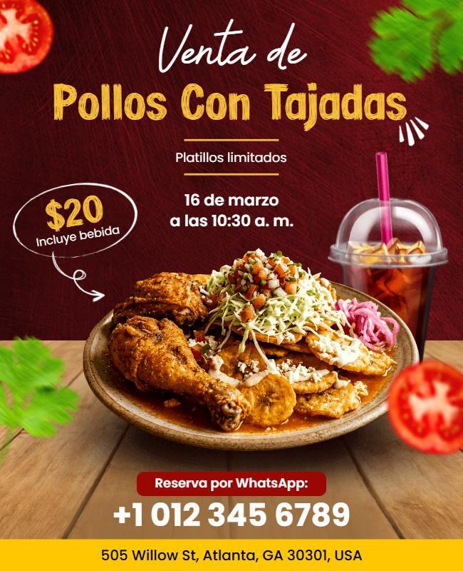 Plantilla De Volante De Pollo Con Chips De Platano a La Venta