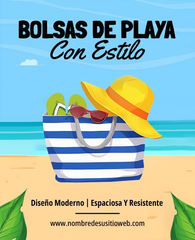 Plantilla De Volante De Promoción Elegante De Bolso De Playa