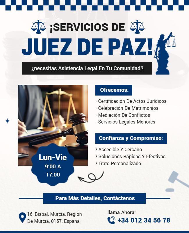 Plantilla De Volante De Servicios De Justicia De Paz