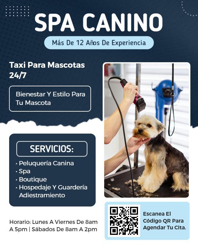 Plantilla De Volante De Servicios De Peluquería Canina Y Spa