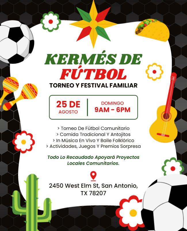 Plantilla De Volante Para El Festival Del Torneo De Fútbol Kermes