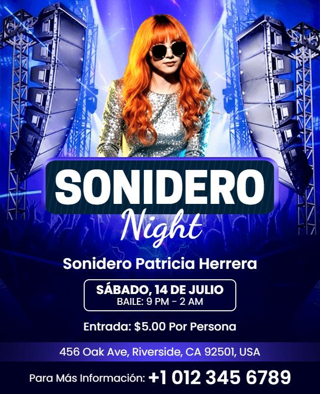 Plantilla De Volante Para Evento De Baile Nocturno Sonidero