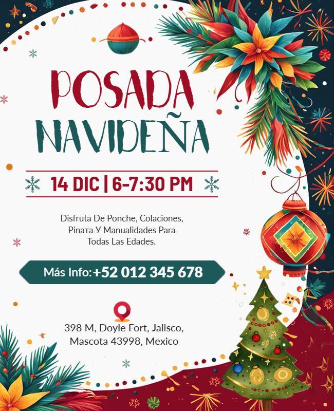 Plantilla De Volante Para Evento De Celebración De Posada Navideña