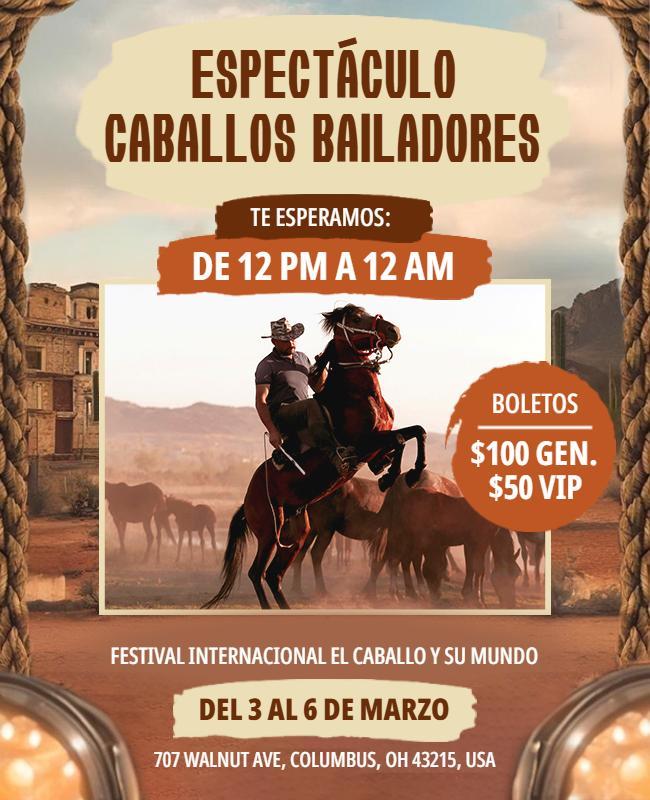 Plantilla De Volante Para Evento De Exhibición De Caballos Danzantes