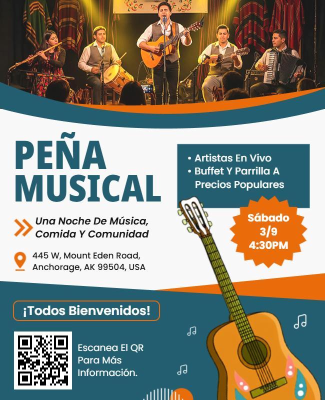 Plantilla De Volante Para Evento De Presentación En Vivo De Peña Musical