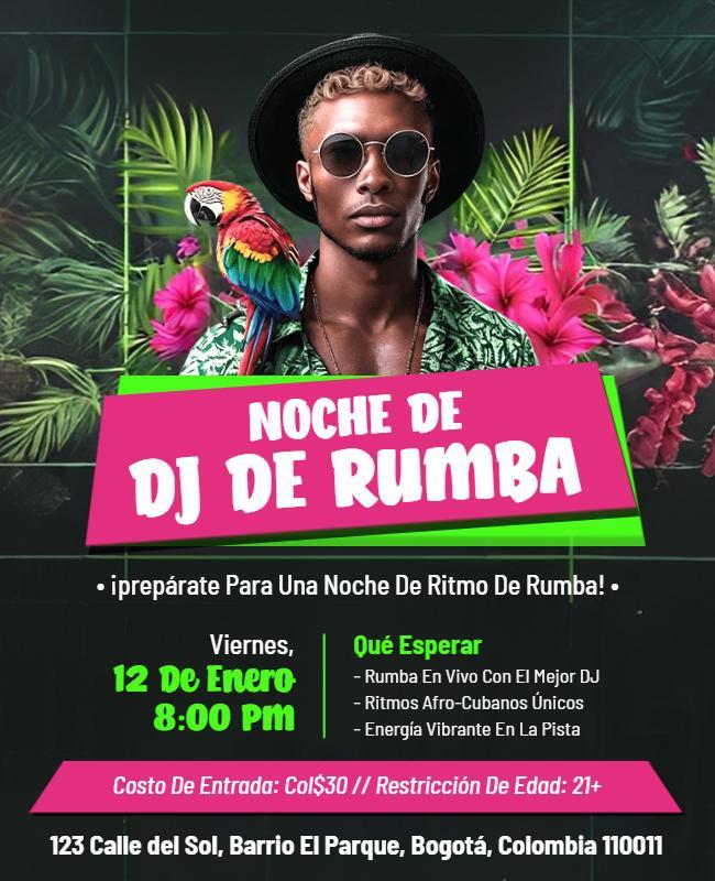 Plantilla De Volante Para Evento Nocturno De DJ Rumba