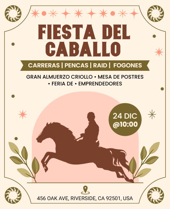 Plantilla De Volante Para La Celebración De Un Evento Del Festival Del Caballo