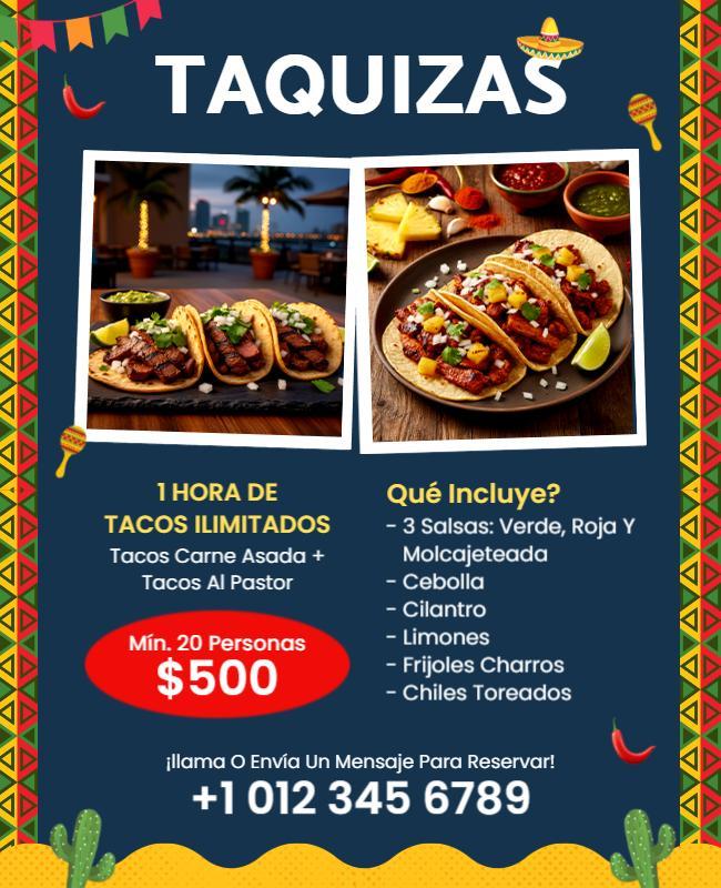 Plantilla De Volante Para Promoción De Evento De Taquiza Mexicana