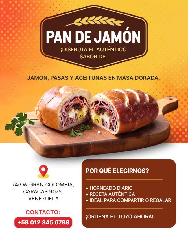 Plantilla De Volante Promocional De Pan De Jamón Venezolano