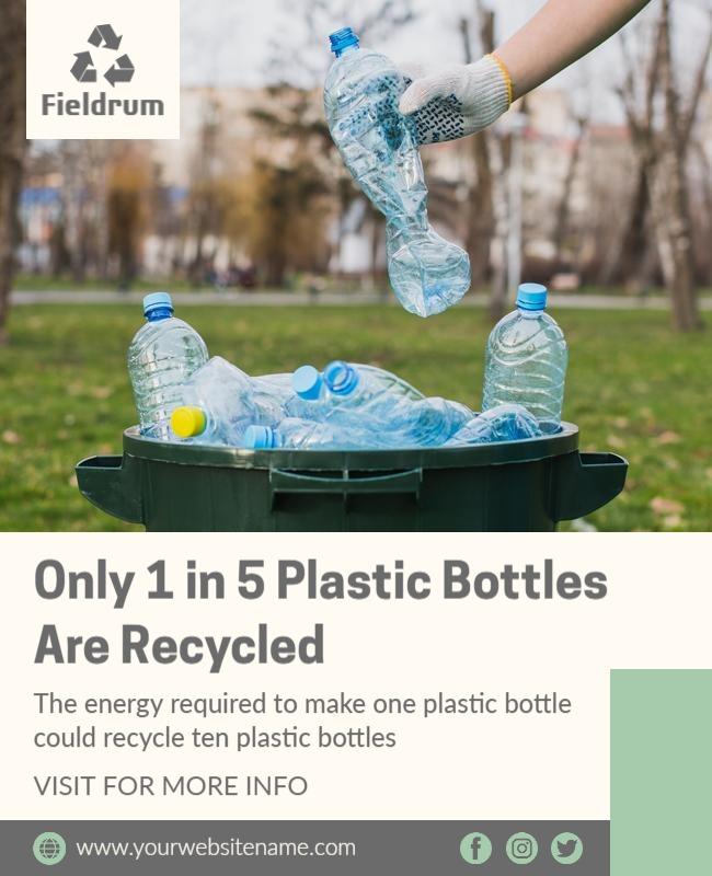 Plastic Bottle Recycling Awareness Flyer Template