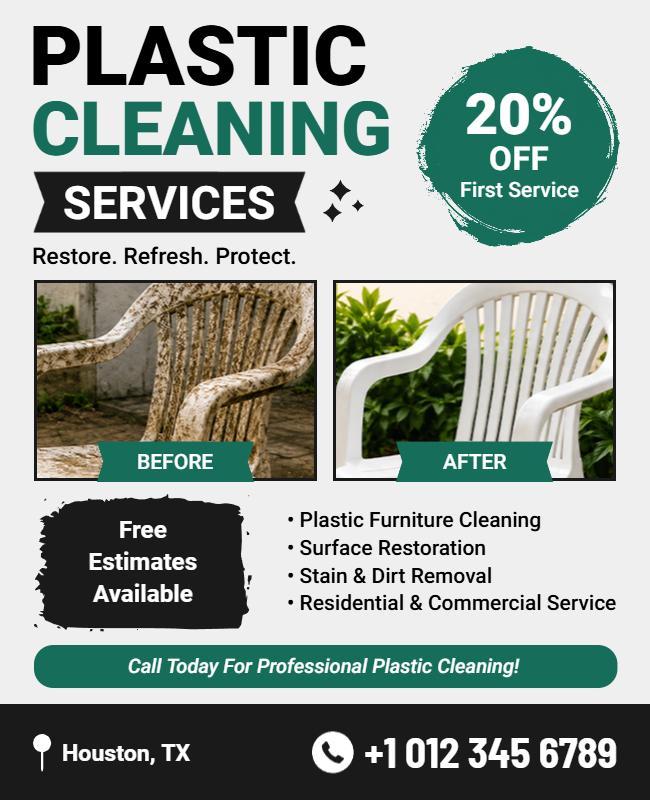 Plastic Cleaning Services Promotional Flyer Template