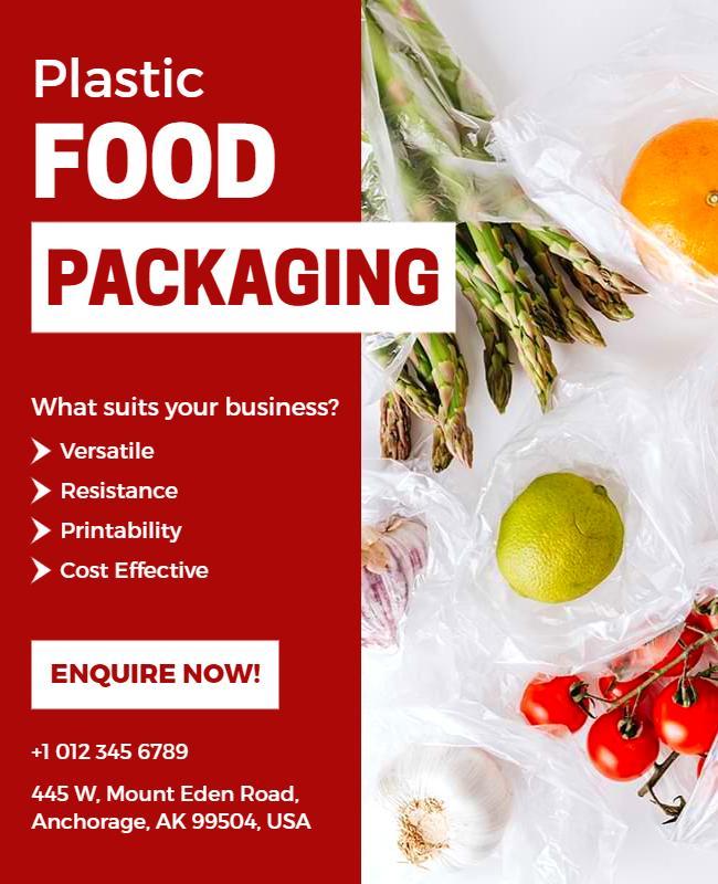 Plastic Food Packaging Promotional Flyer Template