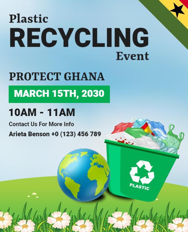 Plastic Recycling Awareness Event Flyer Template