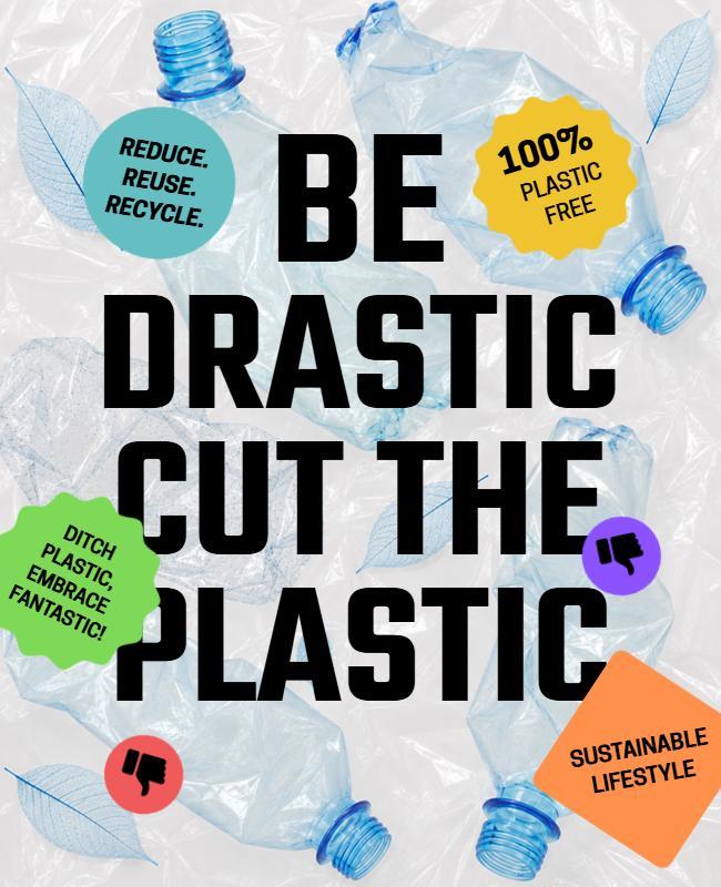 Plastic Reduction Campaign Poster Template