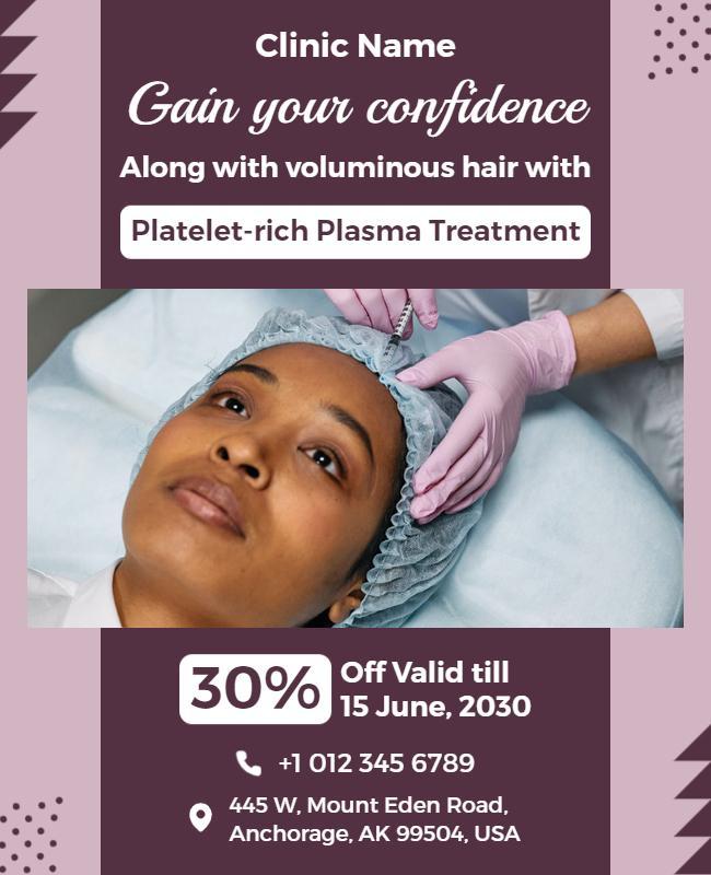 Platelet Rich Plasma Hair Treatment Flyer Template