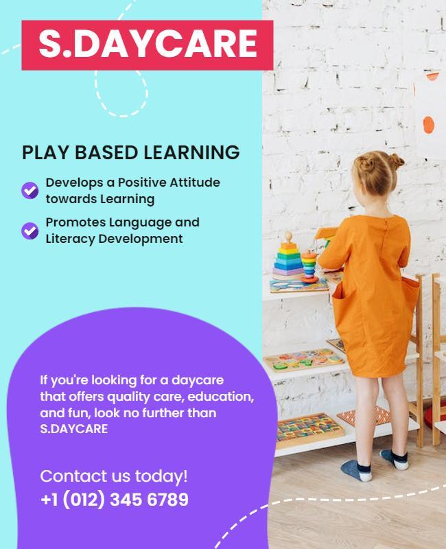 Play Based Learning Daycare Flyer Template