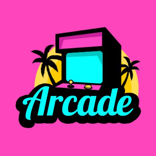 Play Exciting Retro Games in a Colorful Arcade Logo Template