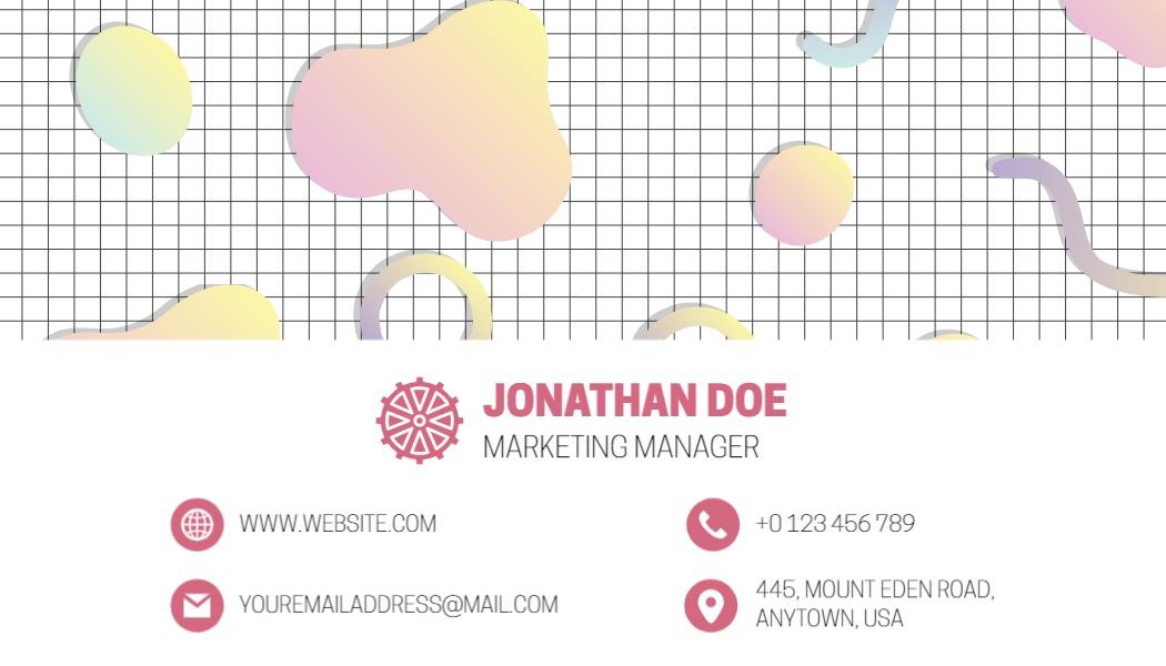 Playful Abstract Pastel Shapes Business Card Template