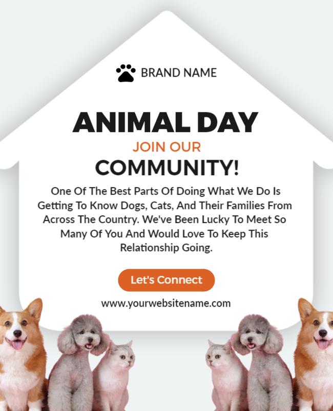 Playful Animal Day Community Engagement Poster Template