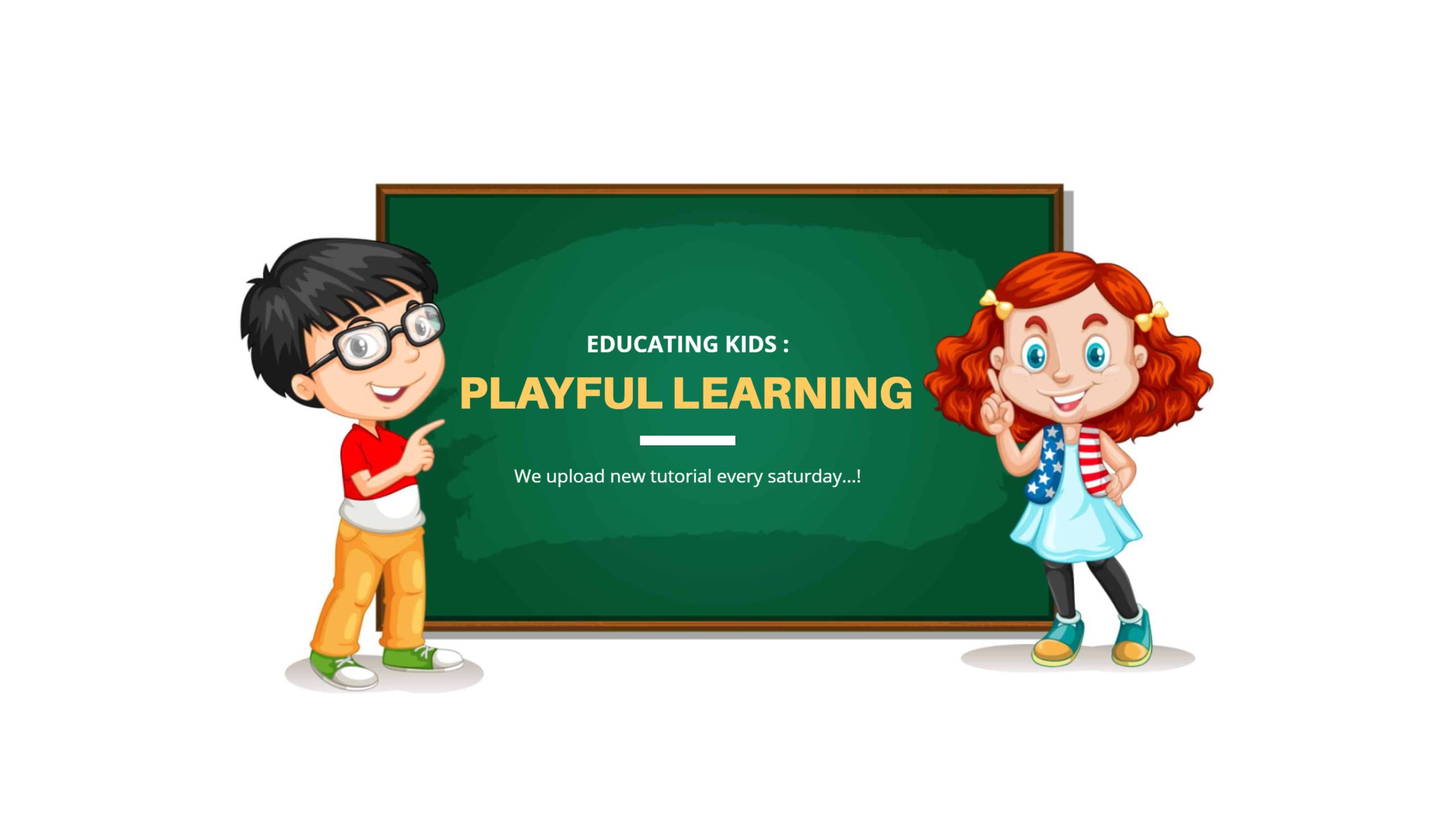 Playful Animated Characters Promoting Learning YouTube Banner Template