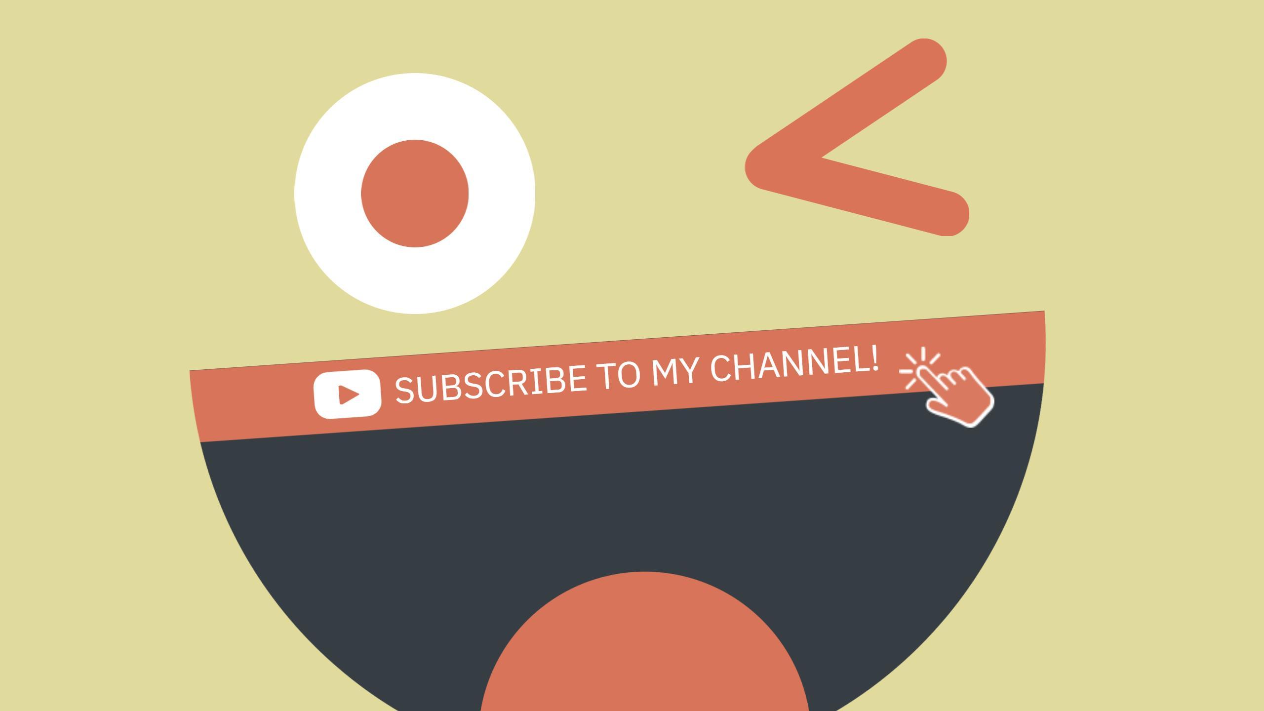 Playful Animated Face Design with Subscribe Message YouTube Banner Template
