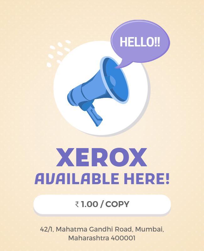 Playful Announcement Design for Xerox Service Poster Template
