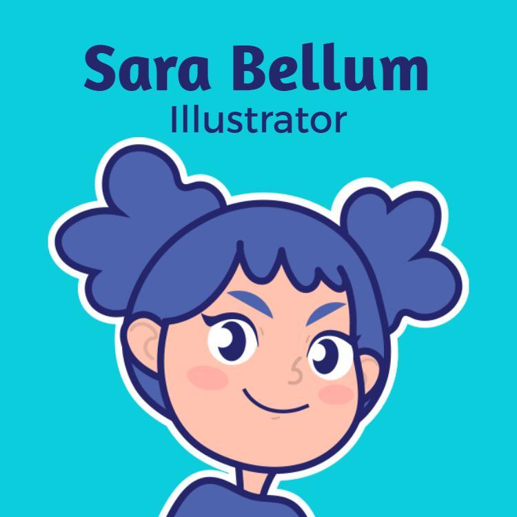 Playful Aqua Cute Bows Illustrative Business Card Template