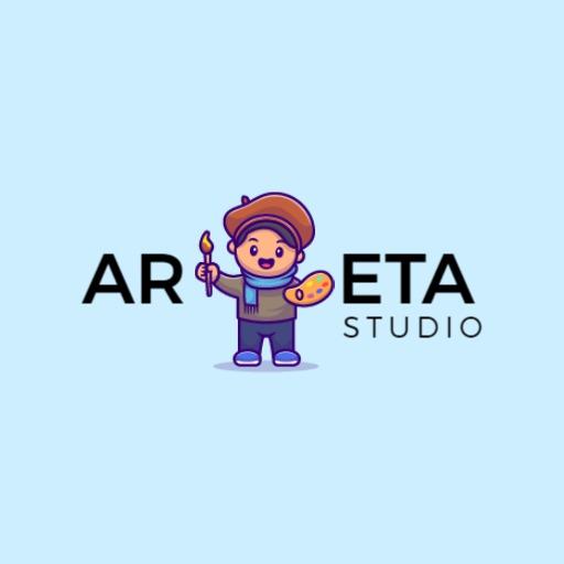 Playful Artist Character Highlighting Creative Art Studio Logo Template