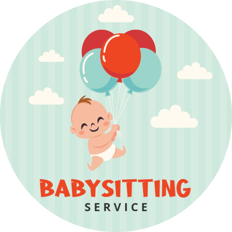 Playful Baby Theme with Balloons for Babysitting Service Business Card Template