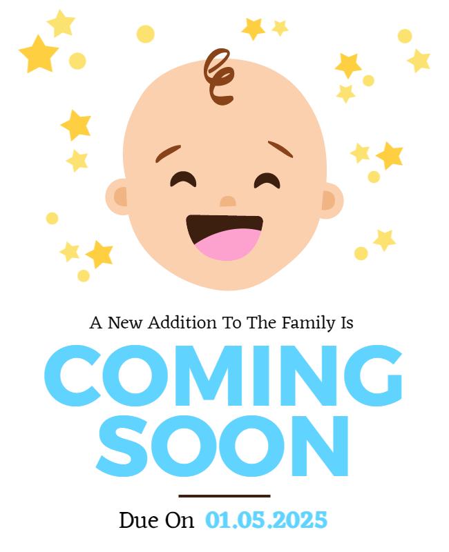 Playful Baby Themed Pregnancy Announcement Flyer Template